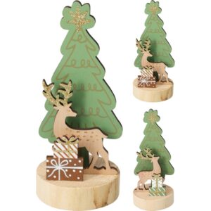 1 PZ. ALBERO CON RENNA LEGNO 16 CM casuale (Cod. 41129-01)