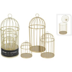SET 3 PZ. GABBIE UCCELLI 19-29-41 CM oro (Cod. 41130-01)