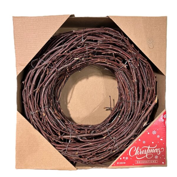 CORONA RAMI DI SALICE D30 CM scuro (Cod. 40715-04)