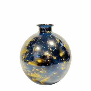 BOTTIGLIA "FERRO" IN VETRO RECICLATO H18 D16 CM blu-scuro (Cod. 35850-01)