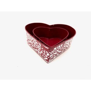 SET 2 PZ. CASPO' CUORE 21X18XH6,5 - 15X13XH5,5 CM  (Cod. 41403-01)