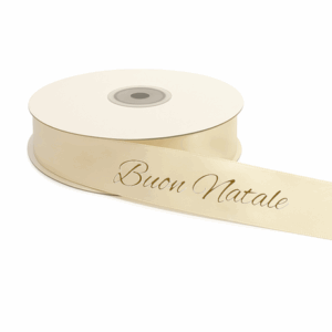 PP116 NASTRO BUON NATALE 25MM 25MT  crema (Cod. 41378-01)