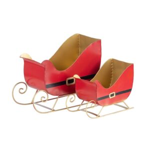 SET 2 SLITTE CINTURA BABBO 20X10,5 H15 - 29X12,5 H21,5  rosso (Cod. 41463-01)