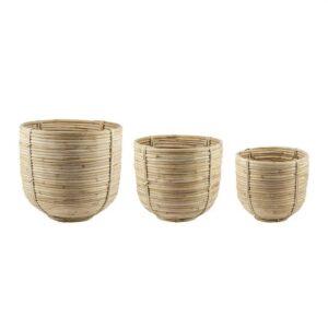SET 3 PZ. CESTI IN RATTAN H24 D26-H20 D22-H16 D18 CM  (Cod. 41444-01)