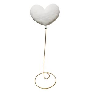 SET 2 PALLONCINI METALLO A CUORE 3D H135 bianco (Cod. 35812-02)