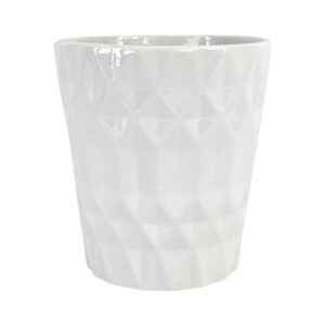 MIRATRADE SET 6 VASI CERAMICA DIAMANTE D13 H14 CM bianco (Cod. 41764-01)