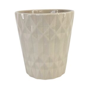 MIRATRADE SET 6 VASI CERAMICA DIAMANTE D13 H14 CM crema (Cod. 41764-02)