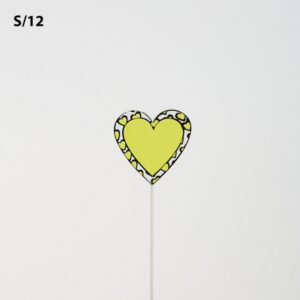 SET 12 PZ. PICK CUORE H15 CM giallo (Cod. 41671-01)