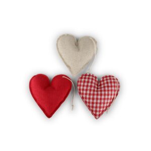 SET 12 PZ. CUORI DECORATIVI D9 CM rosso-bianco (Cod. 41536-01)