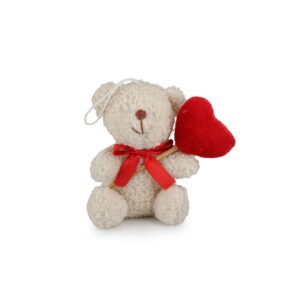 SET 3 PZ. ORSETTO CON CUORE DA APPENDERE 13X11XH19 CM  (Cod. 41768-01)