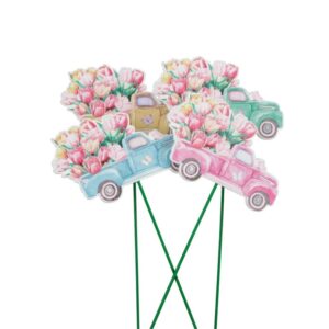 SET 12 PZ. PICK PICKUP CON FIORI H25,3 CM  (Cod. 41567-01)