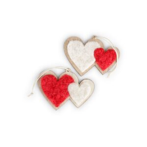 SET 18 PZ. DECORO CUORE LOVE&SPRING 6X8 CM  (Cod. 41554-01)