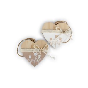 SET 4 PZ. CUORE IN LEGNO   (Cod. 41551-01)