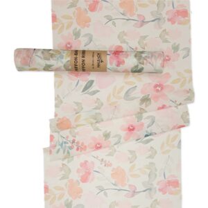 RUNNER CHIFFON FIORI EFFETTO ACQUARELLO CM28 X 3 MT pesca-20 (Cod. 41604-02)