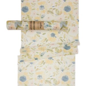 RUNNER CHIFFON FIORI EFFETTO ACQUARELLO CM28 X 3 MT giallo-912 (Cod. 41604-03)