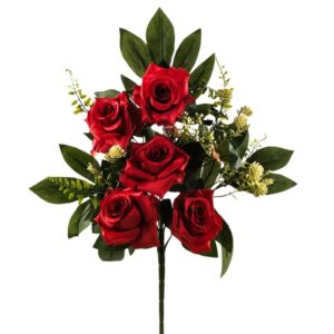MAZZO FRONTALE ROSE E CARDO X10  rosso (Cod. 41704-02)