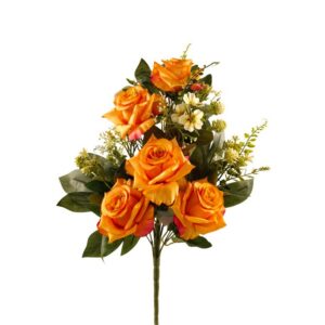 MAZZO FRONTALE ROSE E CARDO X10  arancione (Cod. 41704-03)