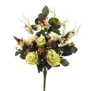 MAZZO FRONTALE ROSE, ORTENSIA, ORNITOGALLO X14 verde (Cod. 41705-03)