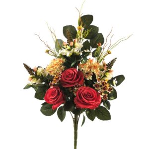 MAZZO FRONTALE ROSE, ORTENSIA, ORNITOGALLO X14 rosso (Cod. 41705-02)