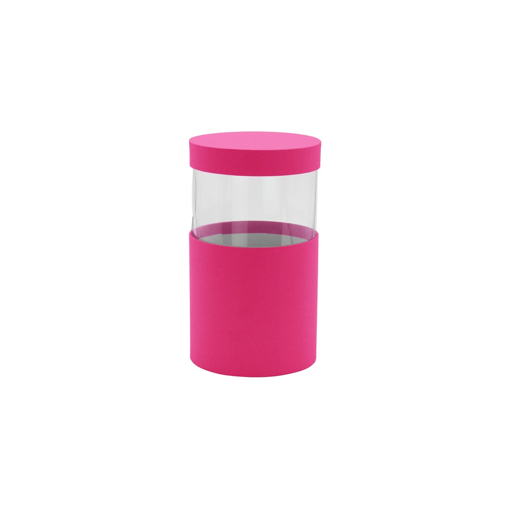 SET 3 PZ. CILINDRO AVANA CON FINESTRA D7 H16 CM fucsia (Cod. 41498-04)