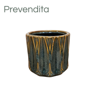 MIRATRADE VASO DECO GOCCIE D14,5 H13 CM verde-marrone (Cod. 42075-01)