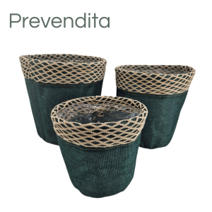 MIRATRADE SET 3 CESTI D22 H22-D19,5 D19-D17 H16 verde (Cod. 42092-02)