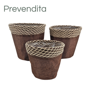 MIRATRADE SET 3 CESTI D22 H22-D19,5 D19-D17 H16 marrone (Cod. 42092-03)