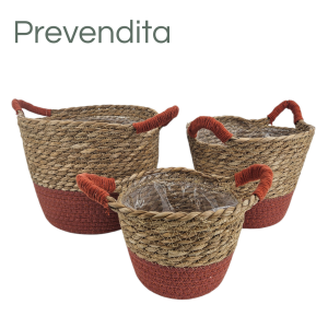 MIRATRADE SET 3 CESTI D25 H21-D22 H19-D17 H14 CM rosso (Cod. 42093-01)