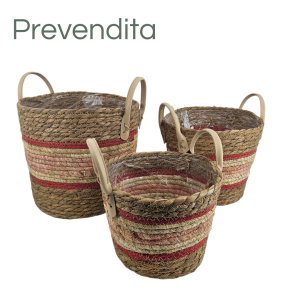 MIRATRADE SET 3 CESTI D25 H21-D23 H19-D20 H15 CM rosso (Cod. 42105-03)