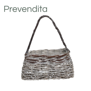 MIRATRADE CESTO BORSA 25X13 H13 CM marrone-sbiancato (Cod. 42086-01)