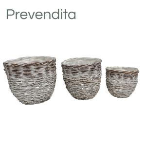 MIRATRADE SET 3 CESTI D26 H15-D22 H13-D17 H10 CM marrone-sbiancato (Cod. 42088-01)