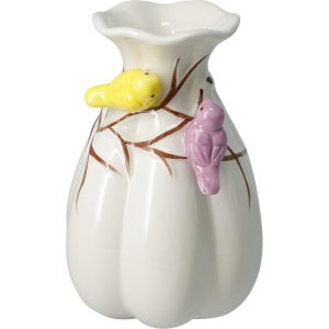 VASO CERAMICA UCCELLINI H14 CM bianco (Cod. 41961-01)