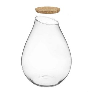 VASO VETRO CON TAPPO SUGHERO H30 D23  (Cod. 41850-01)