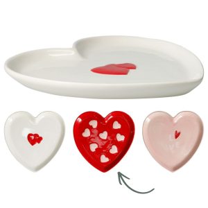 PIATTO CUORE PORCELLANA D20 CM rosso (Cod. 41973-02)