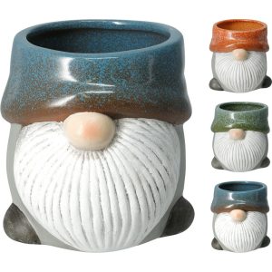 SET 3 VASI GNOMO PORCELLANA H11 CM colori-assortiti (Cod. 41974-01)