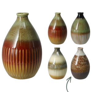 VASO PORCELLANA 15X26 CM marrone-bianco (Cod. 41975-03)