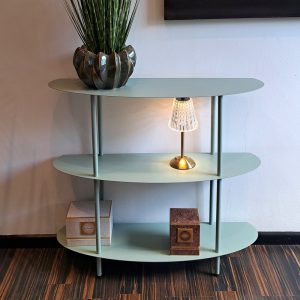 SCAFFALE METALLO 3 PIANI PICCOLO 90X28 H81 verde-salvia (Cod. 42012-01)