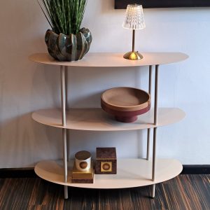 SCAFFALE METALLO 3 PIANI PICCOLO 90X28 H81 crema (Cod. 42012-02)