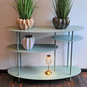 SCAFFALE METALLO 4 PIANI GRANDE 118X34 H82 CM verde-salvia (Cod. 42013-01)