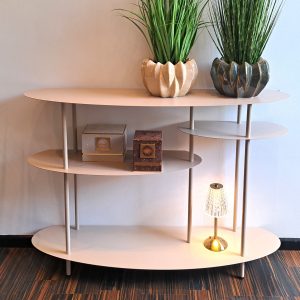 SCAFFALE METALLO 4 PIANI GRANDE 118X34 H82 CM crema (Cod. 42013-02)