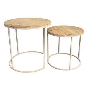 SET 2 PZ. TAVOLINI 45X45 - 55X55 CM crema (Cod. 42014-01)