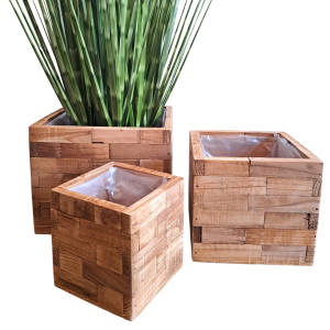 SET 3 CASPO' QUADRO LEGNO 10X10,5-13,5X12-18X14,5 CM  (Cod. 42015-01)