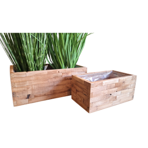 SET 2 VASCHETTE LEGNO 27,5X15X12,5-37,5X20X14,5 CM  (Cod. 42017-01)