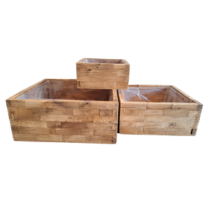 SET 3 VASCHETTE LEGNO 18X8,5-23,5X10,5-30X12,5 CM  (Cod. 42018-01)
