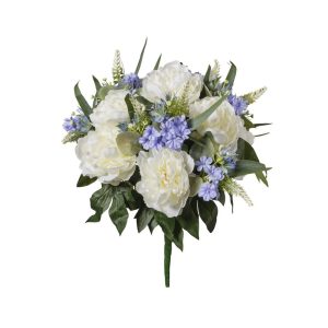 MAZZO PEONIE 53 CM crema-blu (Cod. 42038-01)
