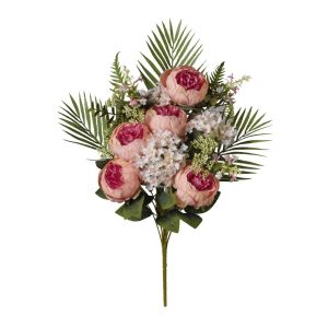 MAZZO FRONTALE PEONIE 54 CM salmone (Cod. 42034-04)