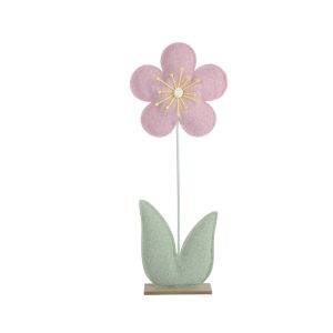 FIORE SU BASE LEGNO 6X25 H79 CM rosa (Cod. 41800-01)