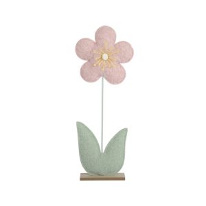 FIORE SU BASE LEGNO 5X20 H60 CM rosa (Cod. 41801-01)