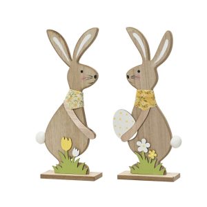 1 PZ. CONIGLIO LEGNO CON BASE 5X14 H30,5 CM soggetto-casuale (Cod. 41805-01)
