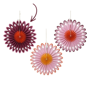 FIORE DI CARTA DA APPENDERE D30 CM viola-rosso (Cod. 41807-01)